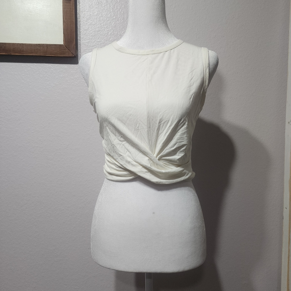 NEW Zenana Twist-Front Cropped Sleeveless Tank